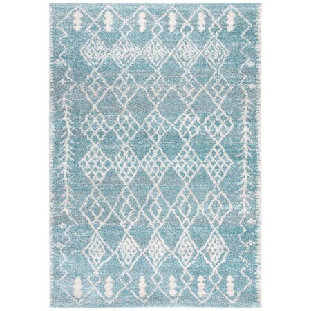 Safavieh Tunisia Power Loomed Rectangle Area Rug Aqua & Ivory - 5 ft. -3 in. x 7 ft. -7 in. TUN736J-5